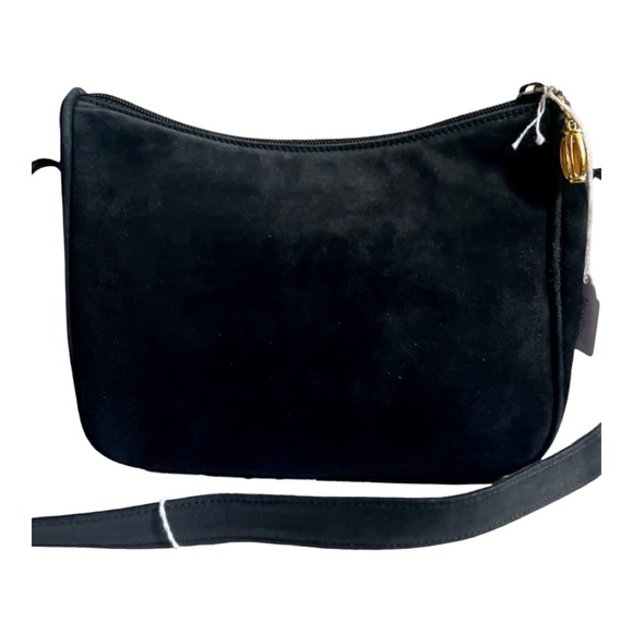 Rare Gucci Black Suede Damask Embroidery Crossbody Shoulder Bag Authentic - Picture 2 of 12